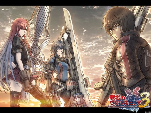 Artwork showing the main characters of Valkyria Chronicles 3